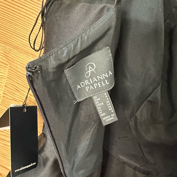 NEW Adrianna Papell Black Mikado Crepe Jumpsuit with Ballgown Overlay NWT size 4 - Picture 5 of 6